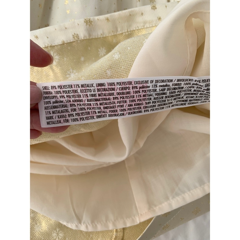 Disney Girls Ivory Gold Glitter Satin Minnie Mouse Princess Dress NWOT / Size 4 - Picture 12 of 16